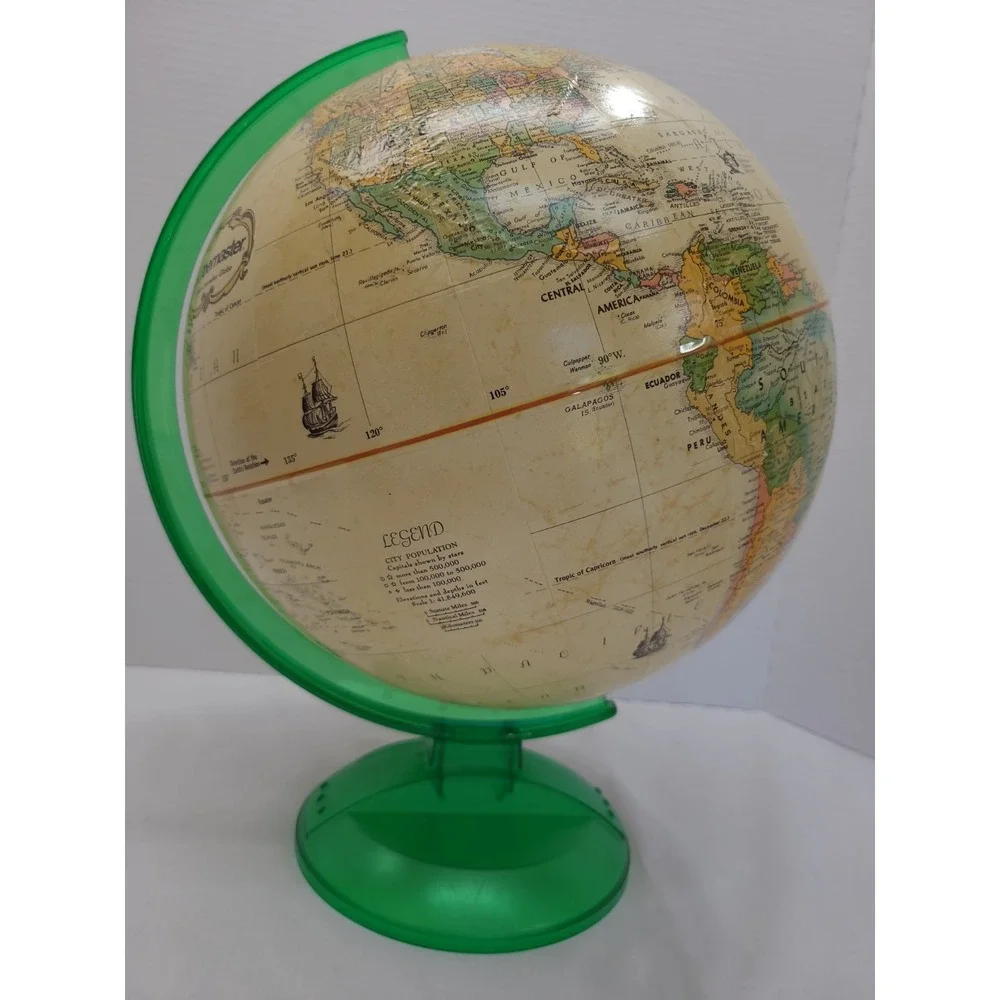 Replogle Globes Inc Tan World Classic Series Globe With Green Plastic Axis 12